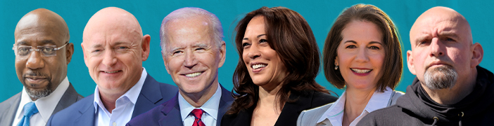 Warnock, Kelly, Biden, Harris, Cortez Masto, Fetterman